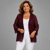 Chiffon Cover Up Open Front Jacket