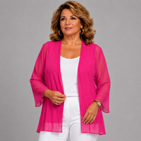 Chiffon Cover Up Open Front Jacket