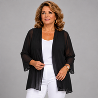 Chiffon Cover Up Open Front Jacket