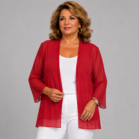 Chiffon Cover Up Open Front Jacket