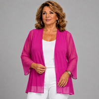 Chiffon Cover Up Open Front Jacket