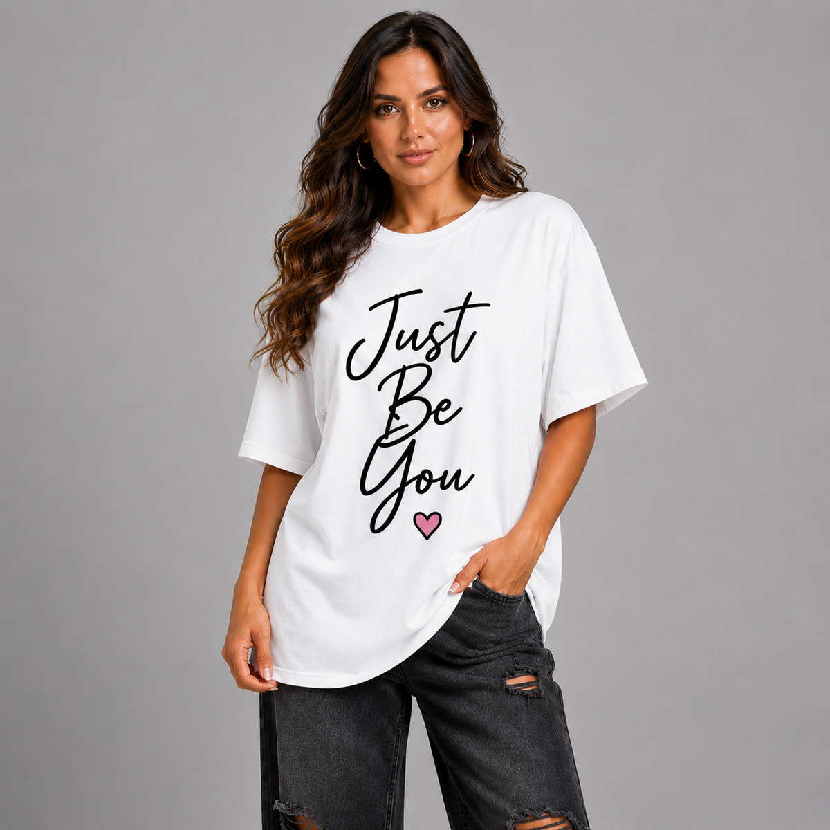 Long T-shirt with Just Be You Logo