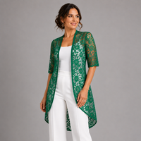 Lace Dipped Hem Kimono Jacket