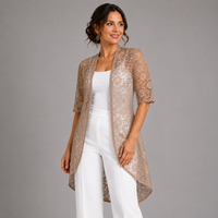 Lace Dipped Hem Kimono Jacket