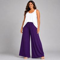 Crepe Wide Leg Elasticated Waist High Rise Palazzo Trousers