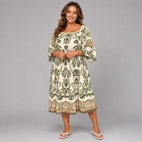 Crochet Sleeve Off-Shoulder Gypsy Dress