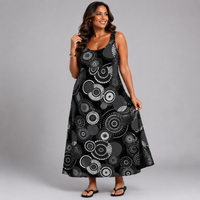 Sleeveless Smock Dress with Metallic Print