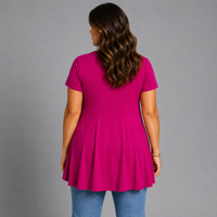 Short Sleeve Godet Panel Swing Top