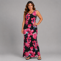 Bold Floral Sleeveless Maxi Dress