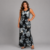Bold Floral Sleeveless Maxi Dress