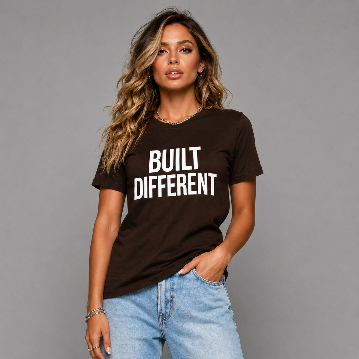 Long Cotton T-shirt with Built Different Logo