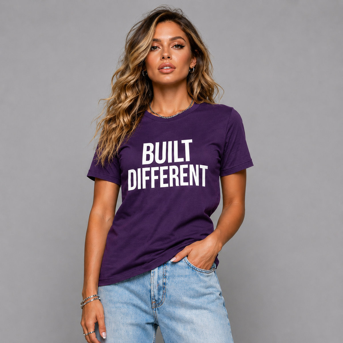 Long Cotton T-shirt with Built Different Logo