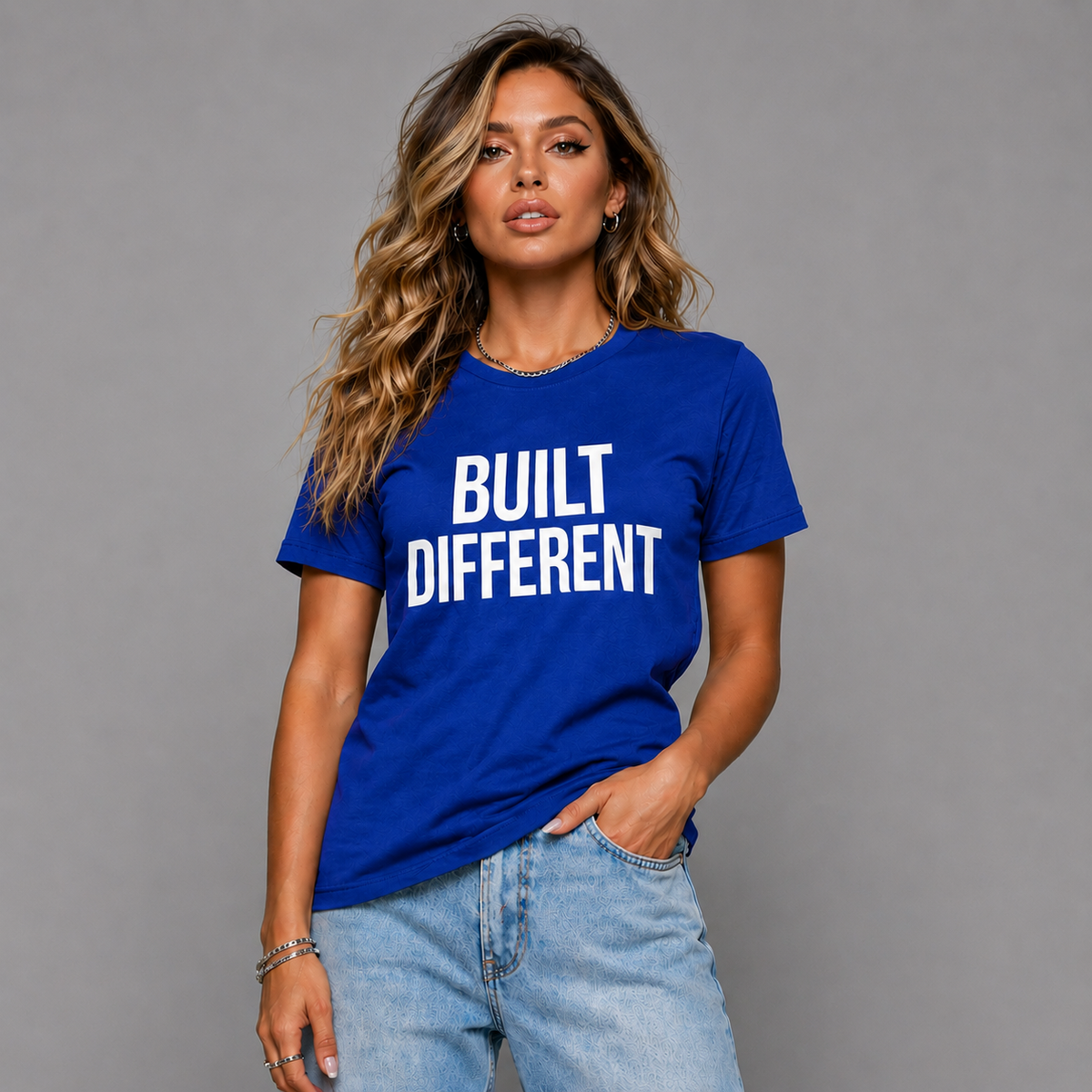 Long Cotton T-shirt with Built Different Logo