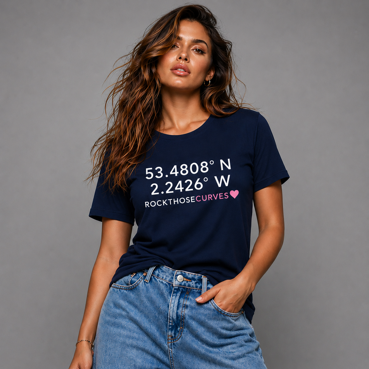 Long Cotton T-shirt with Manchester GPS Logo