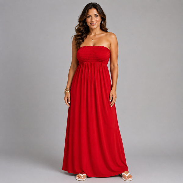Strapless Boob Tube Maxi Dress