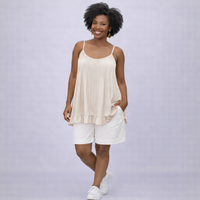 Pleated Strappy Swing Top / Vest