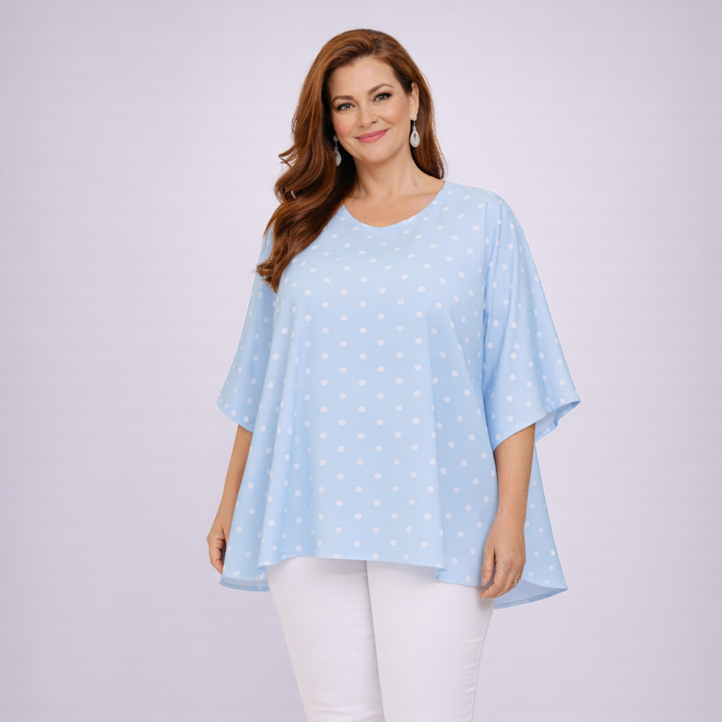 Fluted Sleeve Swing Top Blouse