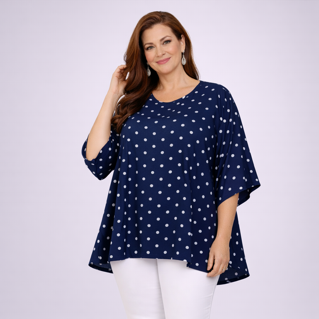 Fluted Sleeve Swing Top Blouse