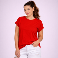 Premium Box Cut Sweat T-shirt with Roll Cap Sleeves