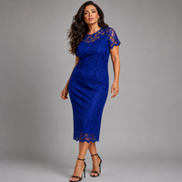 Short Sleeve Sweetheart Neck Lace Fitted Shift Dress