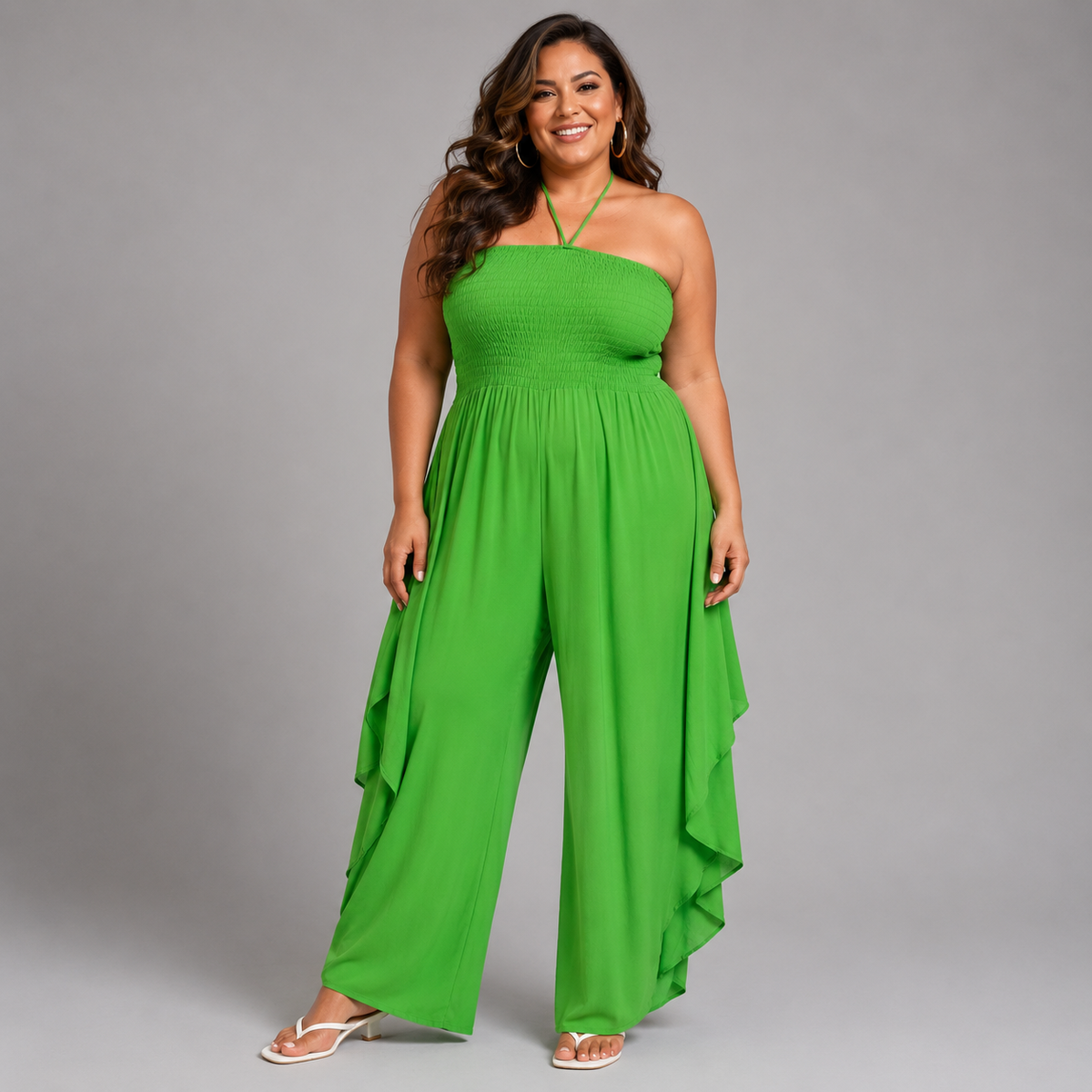 Plain Halterneck Boob Tube Jumpsuit