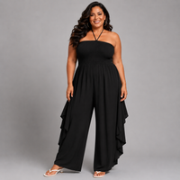 Plain Halterneck Boob Tube Jumpsuit
