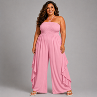 Plain Halterneck Boob Tube Jumpsuit