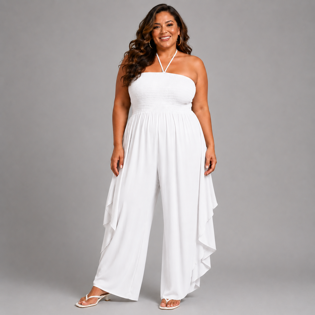 Plain Halterneck Boob Tube Jumpsuit