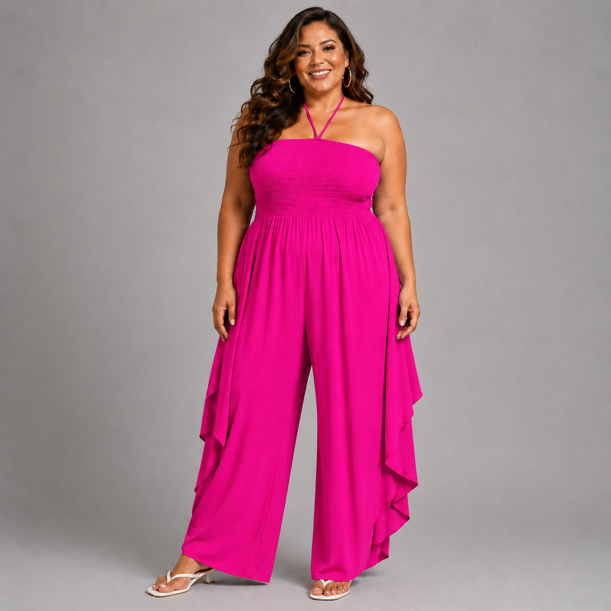 Plain Halterneck Boob Tube Jumpsuit