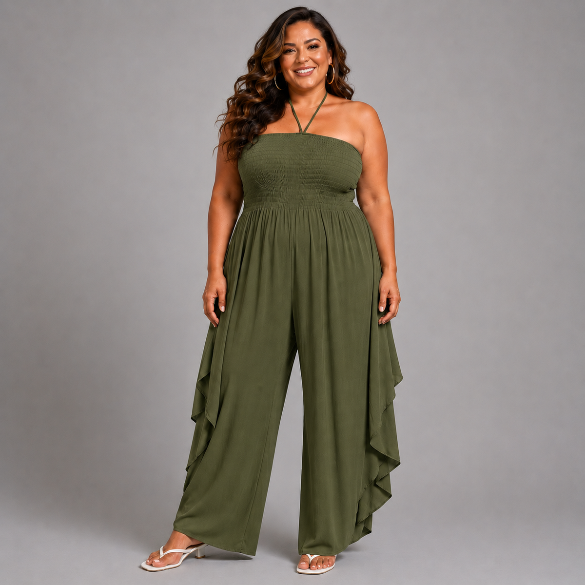Plain Halterneck Boob Tube Jumpsuit