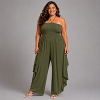 Plain Halterneck Boob Tube Jumpsuit