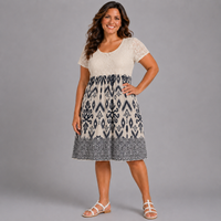 Short Sleeve Panel Hem Dress