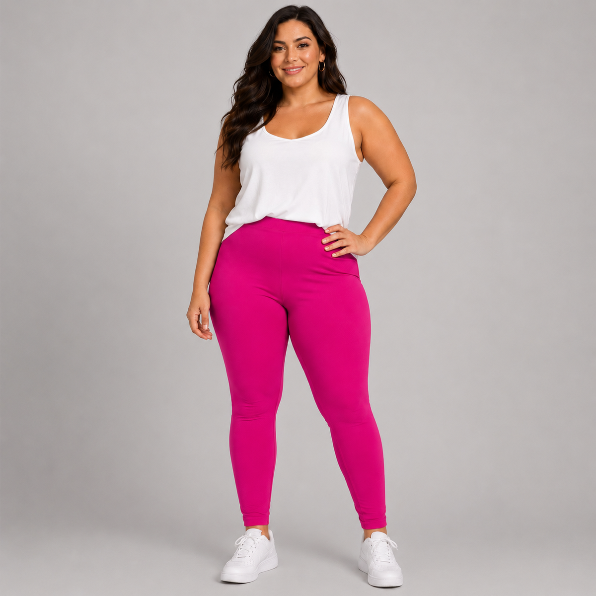 High Waisted Plain Leggings
