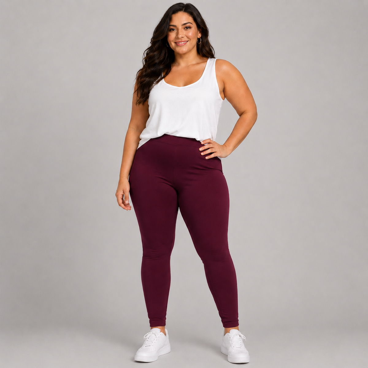 High Waisted Plain Leggings