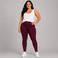 High Waisted Plain Leggings