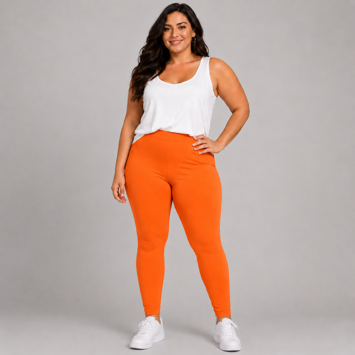 High Waisted Plain Leggings