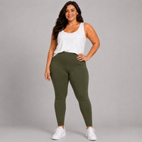 High Waisted Plain Leggings