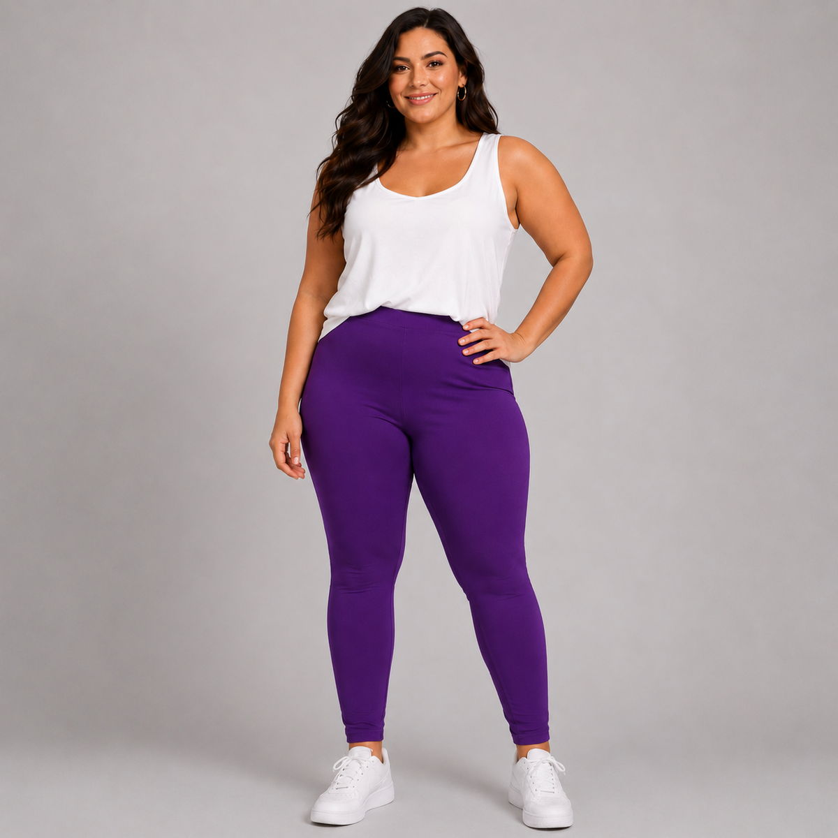 High Waisted Plain Leggings
