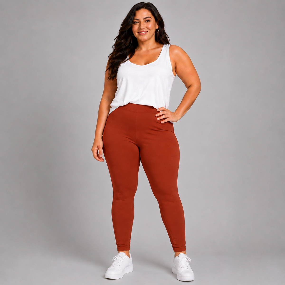 High Waisted Plain Leggings