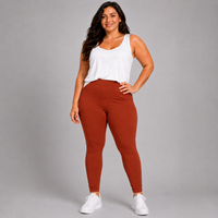 High Waisted Plain Leggings