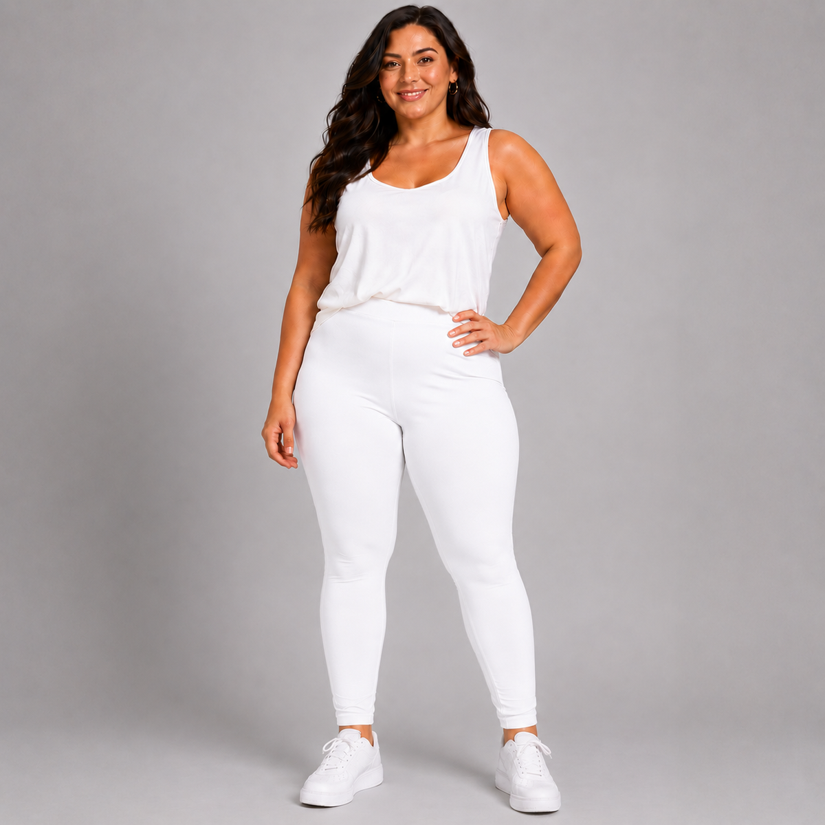 High Waisted Plain Leggings