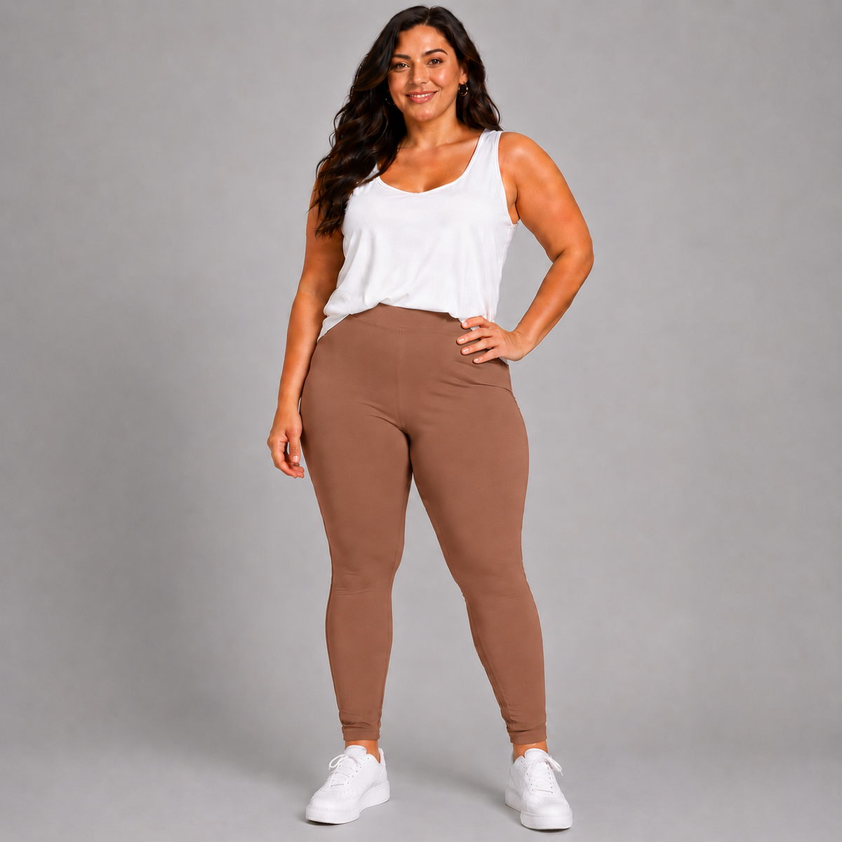 High Waisted Plain Leggings