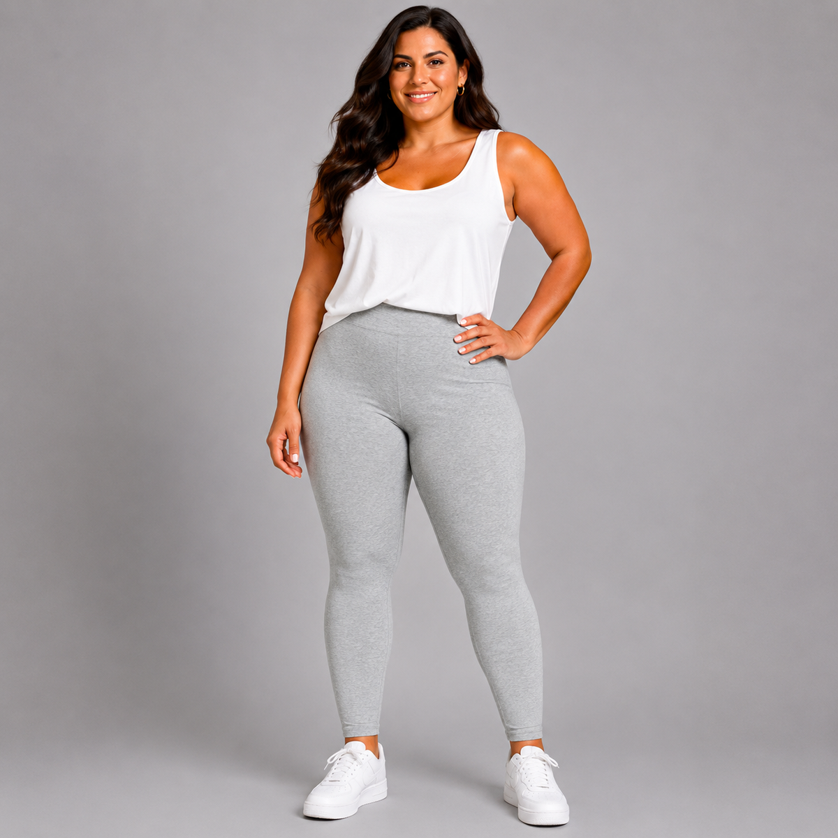 High Waisted Plain Leggings