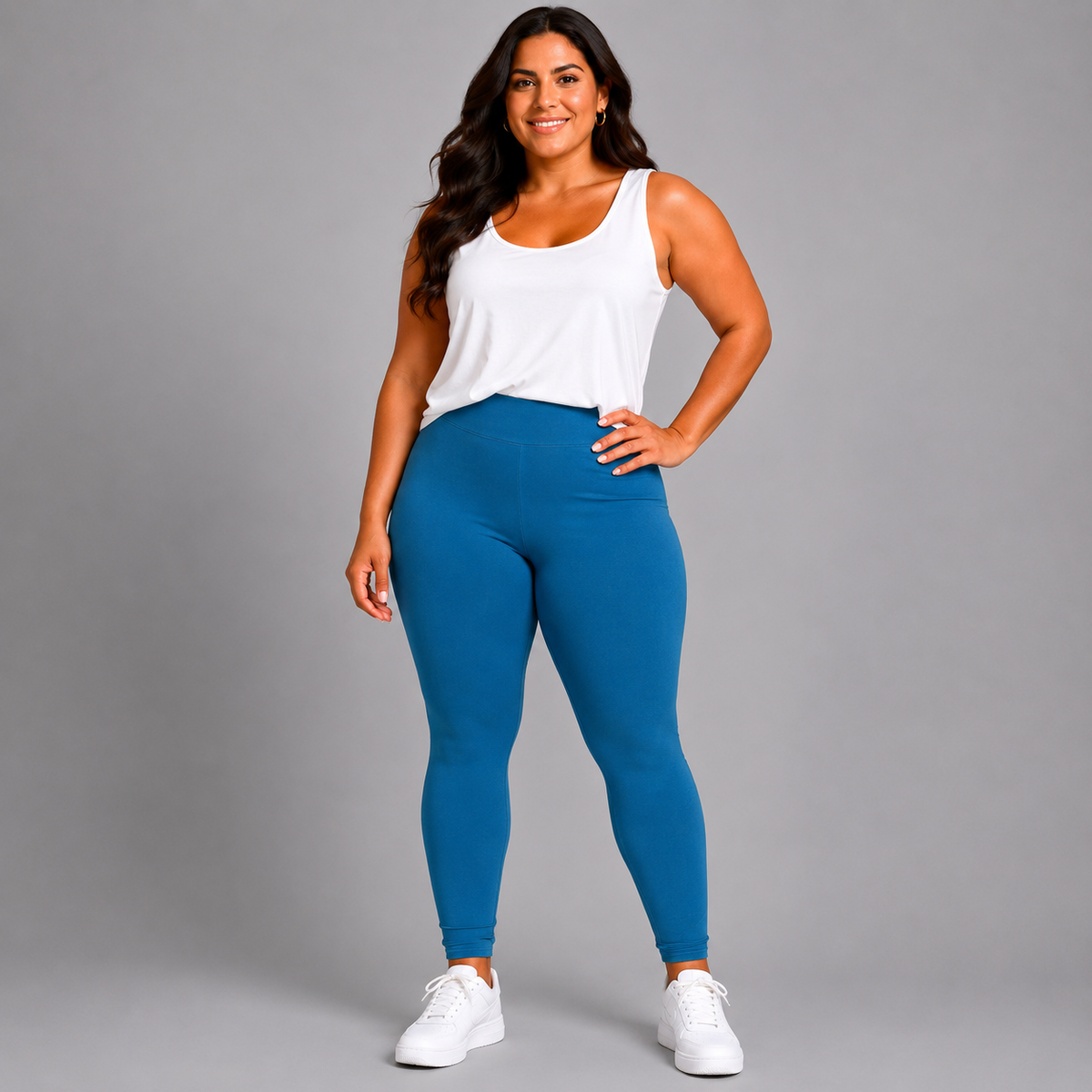 High Waisted Plain Leggings