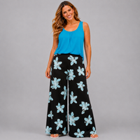 Lily Print Wide Leg Elastic Waist Palazzo Trousers