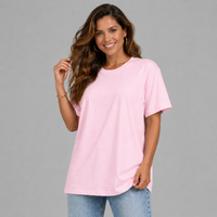 Plain Short Sleeve Long Length Cotton T-Shirt