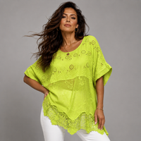 Cotton Lace Hem Blouse