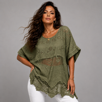 Cotton Lace Hem Blouse