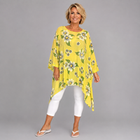 Floral Oversized Kaftan / Blouse with Sequin Cuffs