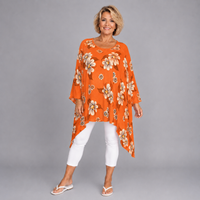 Floral Oversized Kaftan / Blouse with Sequin Cuffs